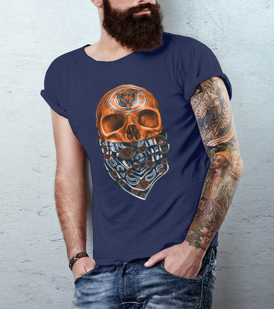 Chicago Bears Skull Bandana T-Shirt