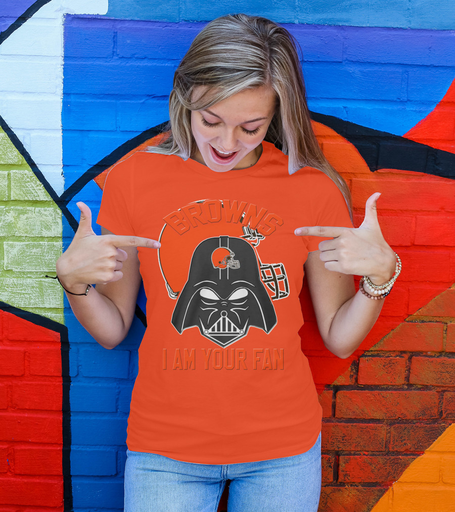 Browns I Am Your Fan Cleveland Browns Football Helmet Darth Vader T-Shirt