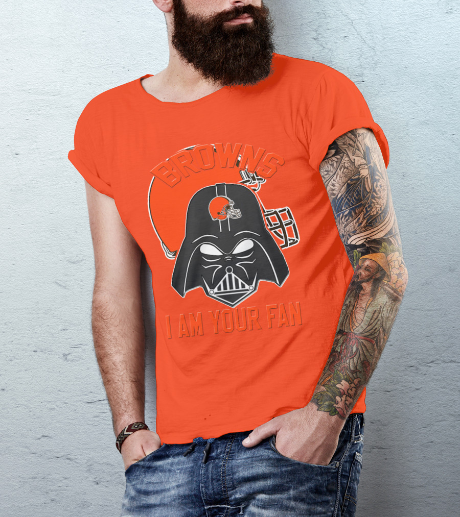 Browns I Am Your Fan Cleveland Browns Football Helmet Darth Vader T-Shirt