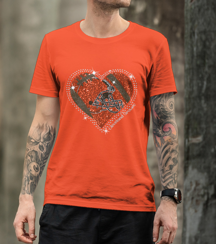Cleveland Browns Heart Helmet Football Stars T-Shirt