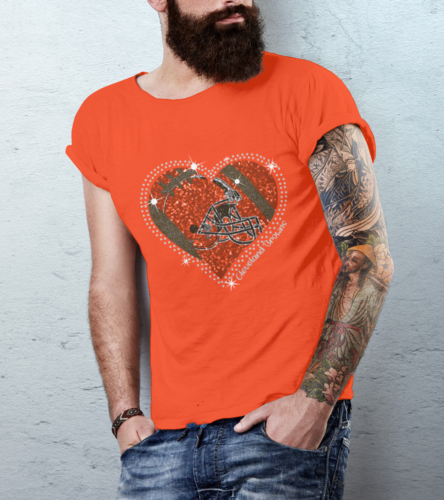 Cleveland Browns Heart Helmet Football Stars T-Shirt