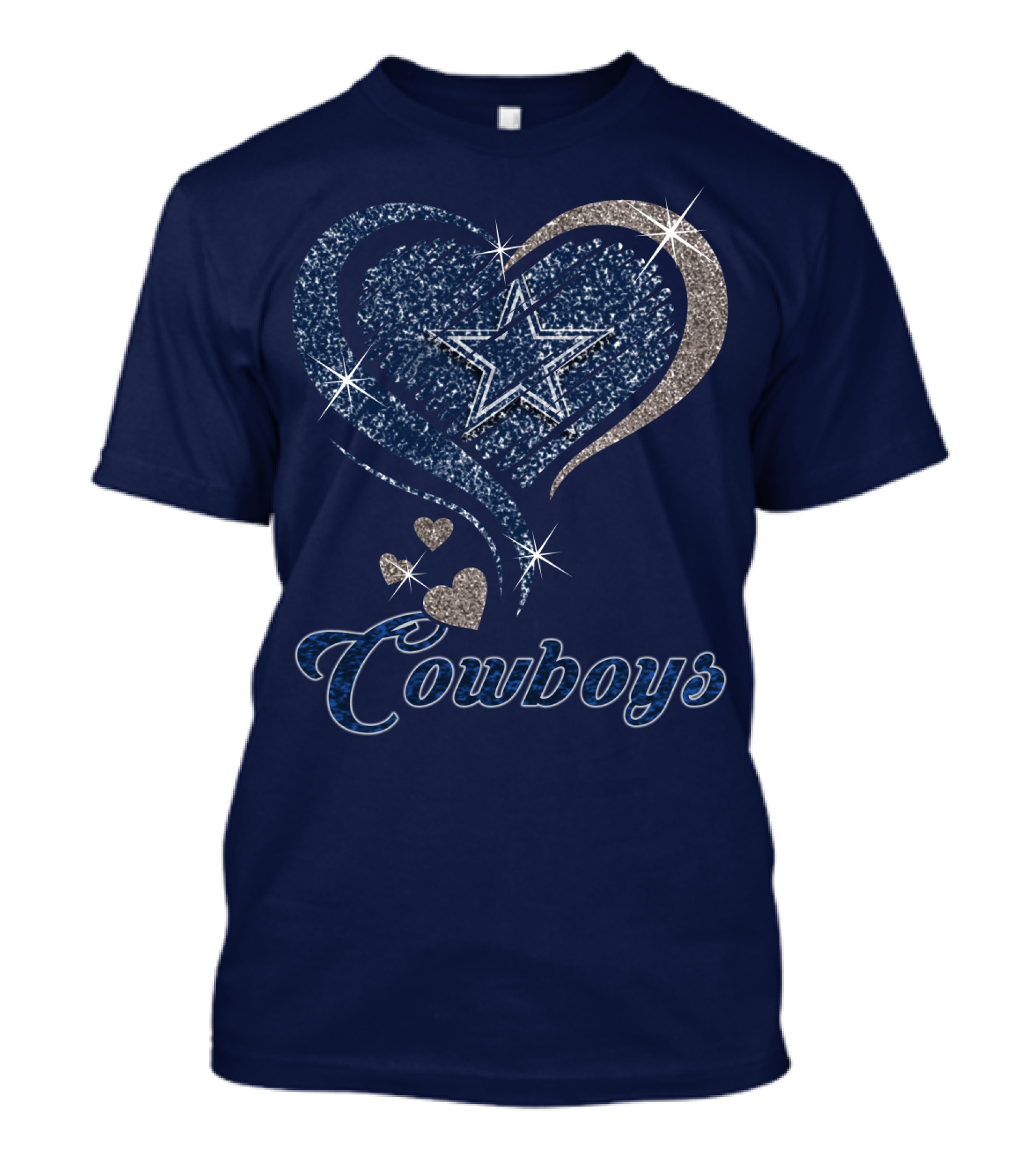 Cowboys Heart Star Glitter T-Shirt