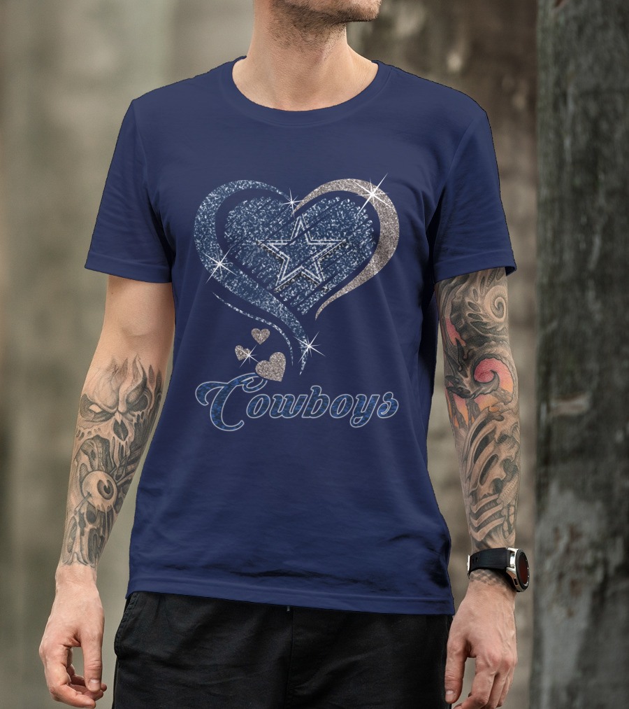 Cowboys Heart Star Glitter T-Shirt