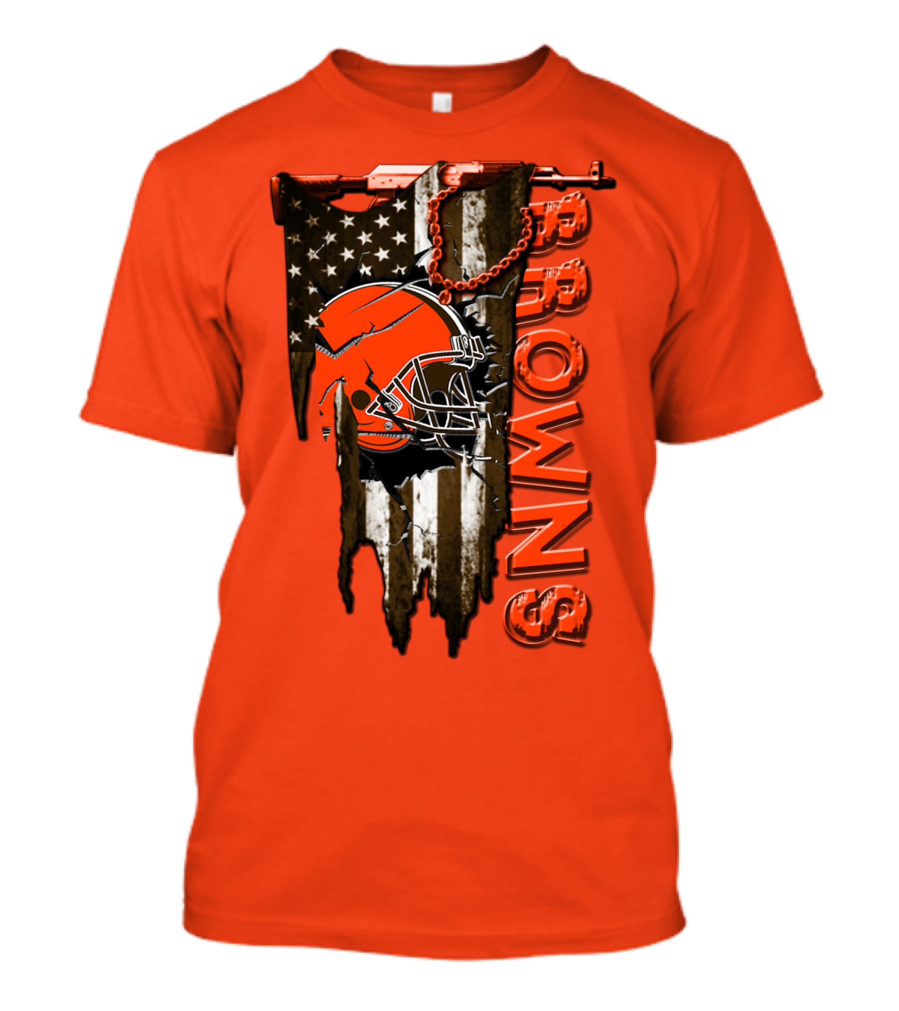 Cleveland Browns American Flag Football Helmet Browns T-Shirt