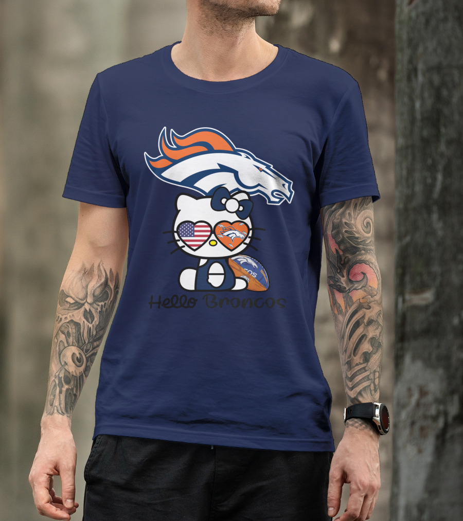 Hello Broncos Denver Broncos Football Hello Kitty T-Shirt