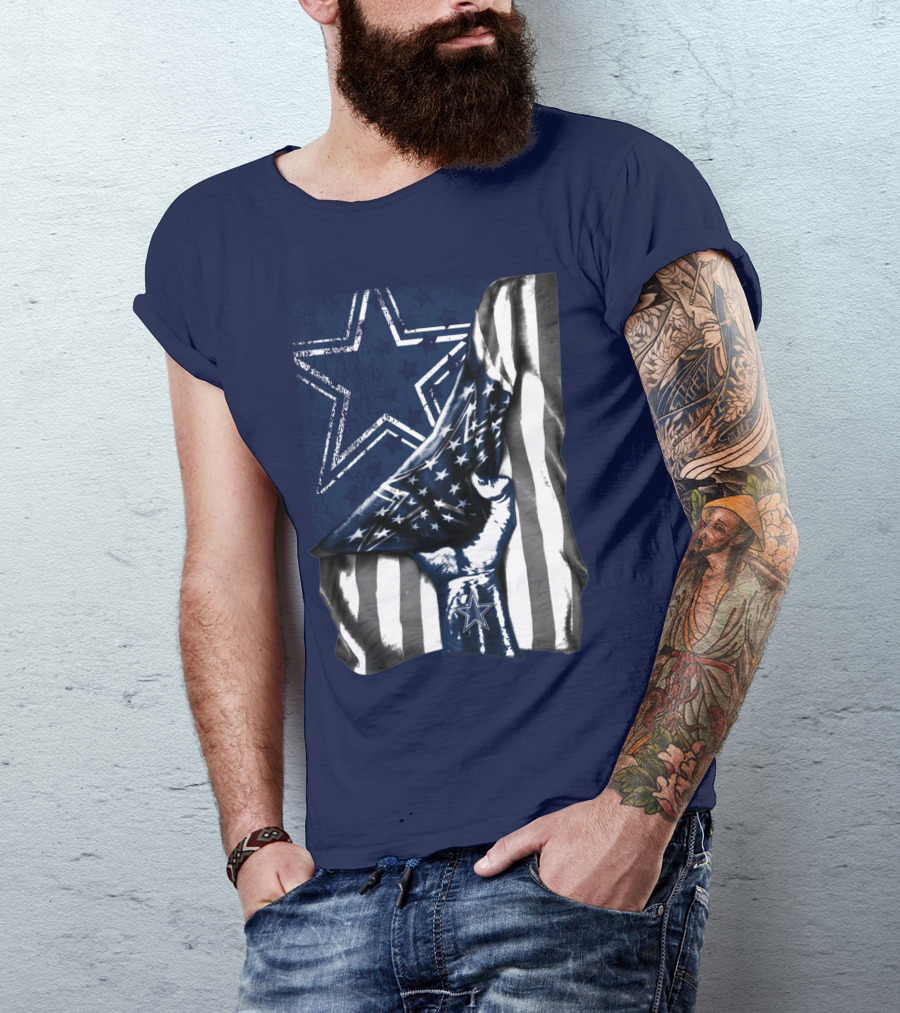 Dallas Cowboys Star Fist With American Flag T-Shirt