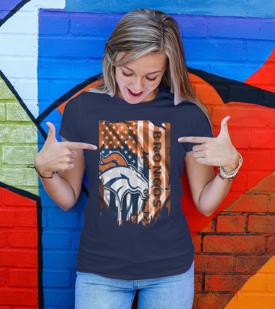 Denver Broncos American Flag Patriotic T-Shirt