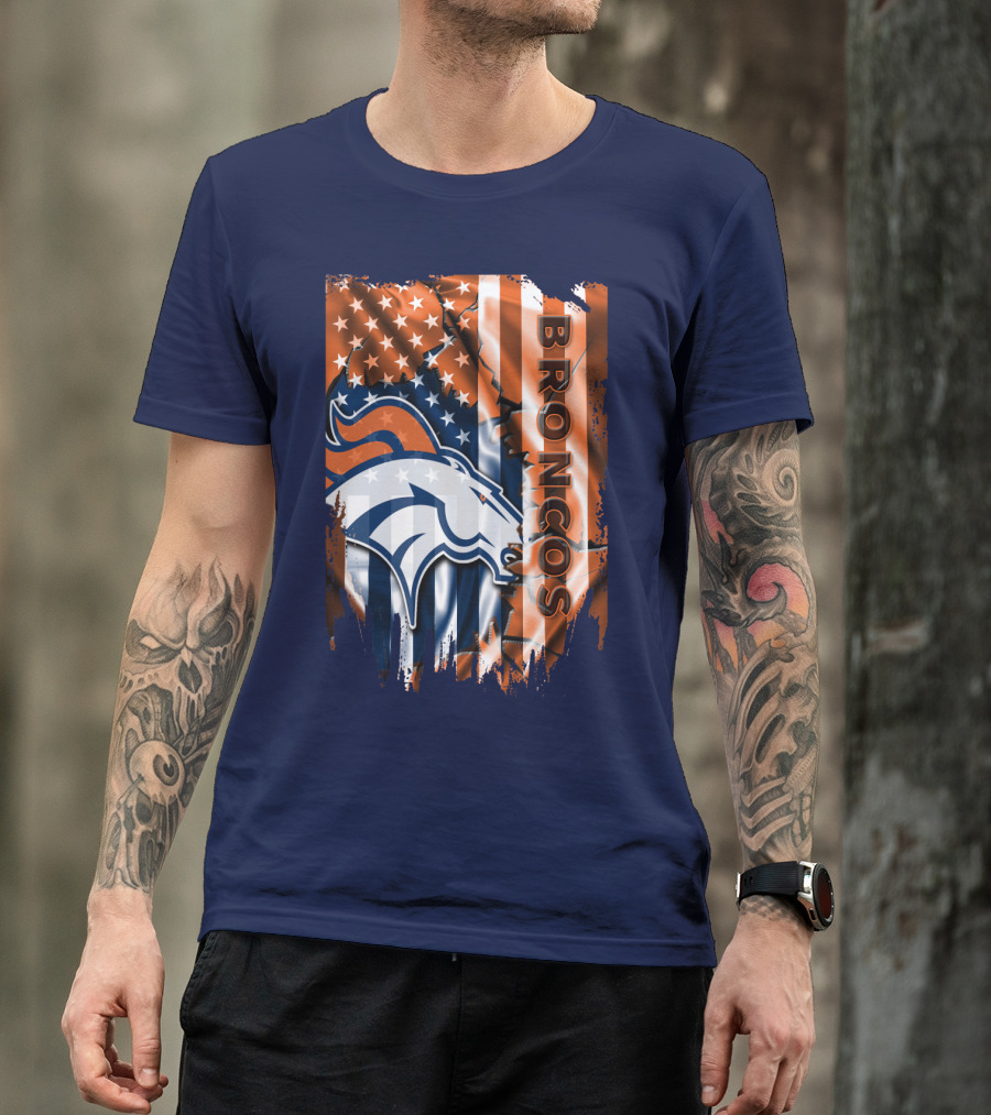 Denver Broncos American Flag Patriotic T-Shirt