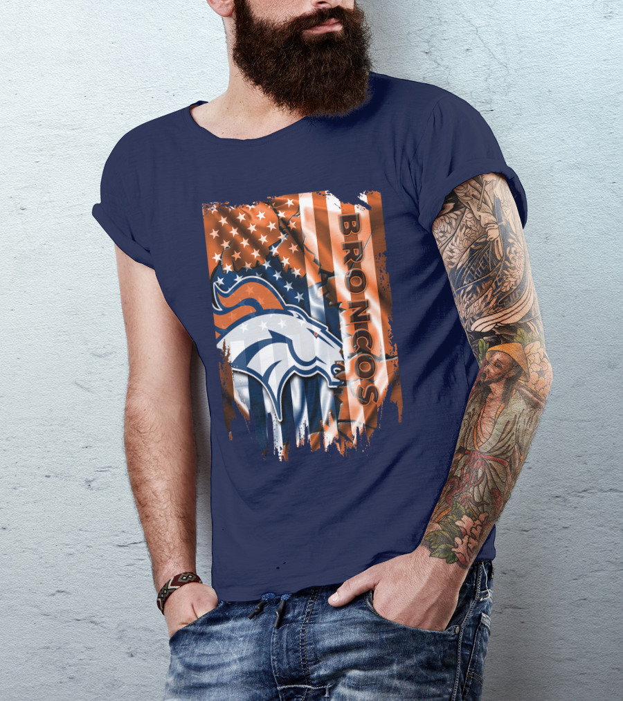 Denver Broncos American Flag Patriotic T-Shirt