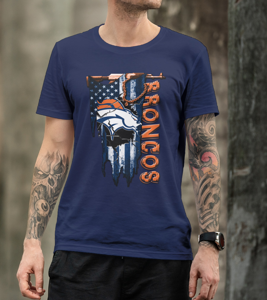 Denver Broncos American Flag Bold T-Shirt