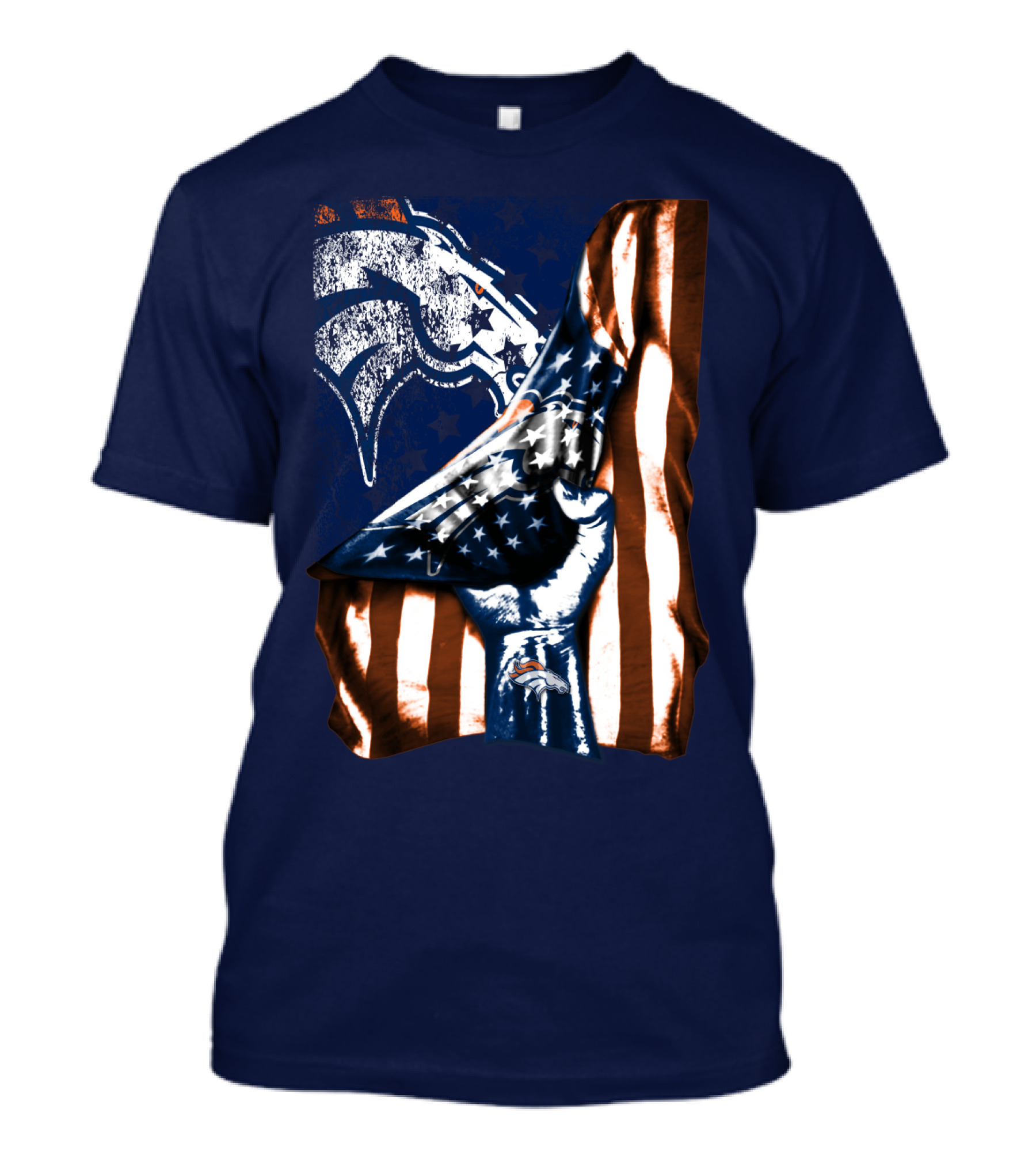 Denver Broncos American Flag Fist T-Shirt