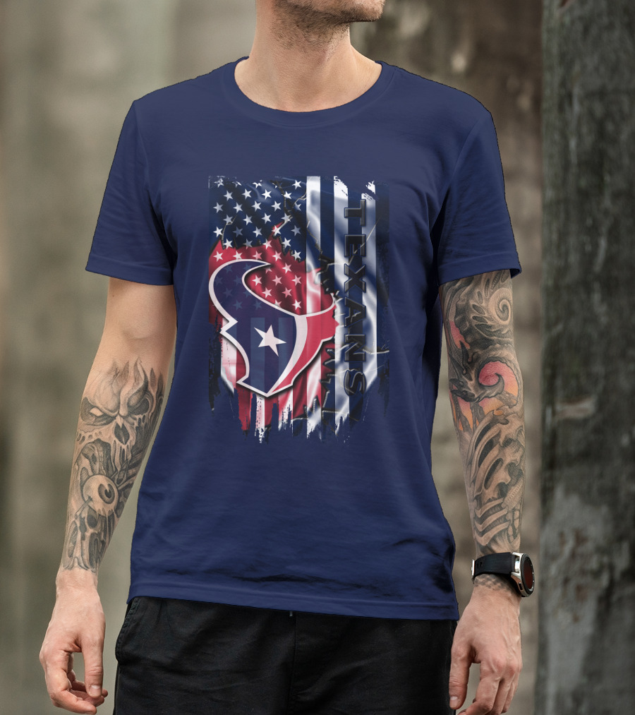 Houston Texans Usa Flag T-Shirt