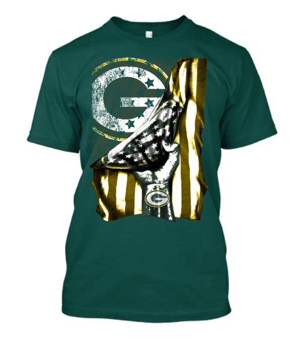 Green Bay Packers American Flag Pride T-Shirt