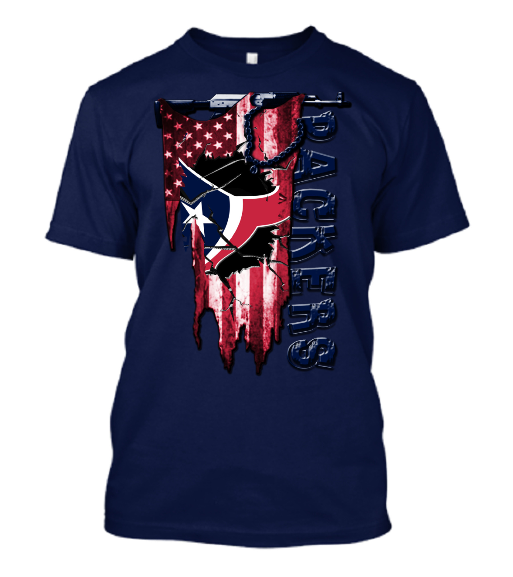 Houston Texans Packers American Flag T-Shirt