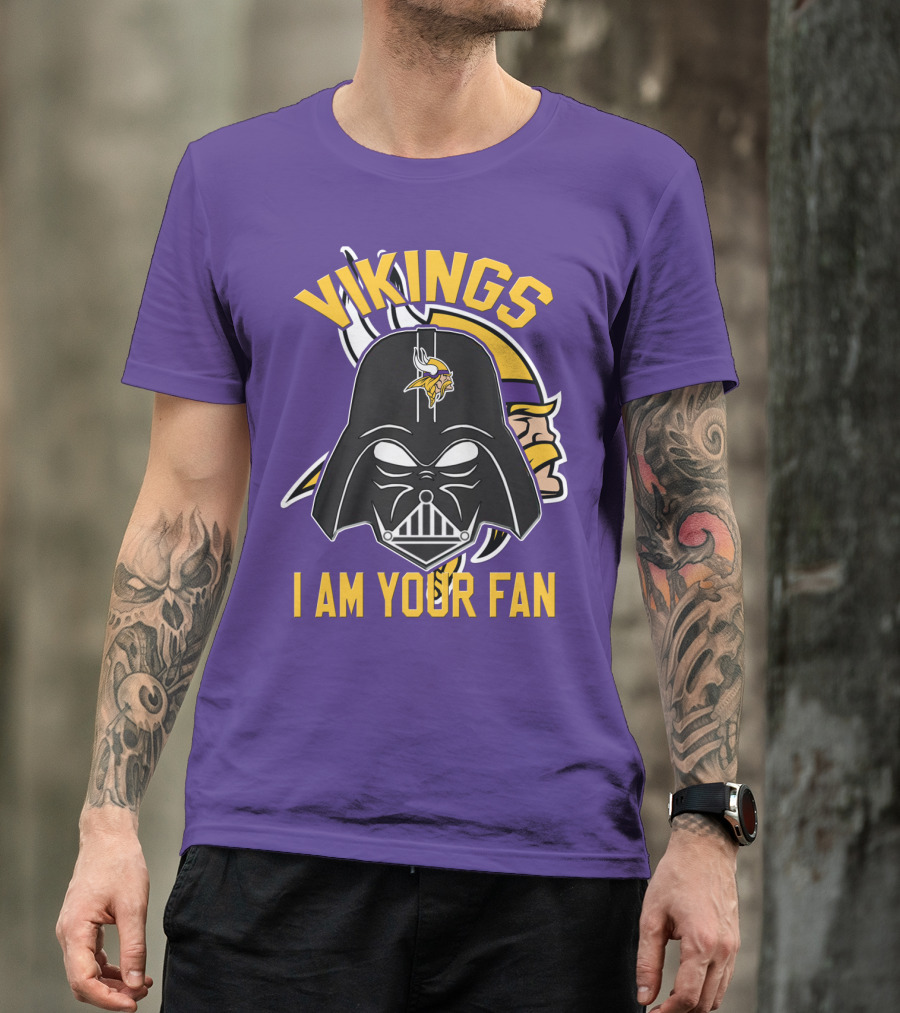 Vikings I Am Your Fan Minnesota Vikings Logo Darth Vader Helmet T-Shirt