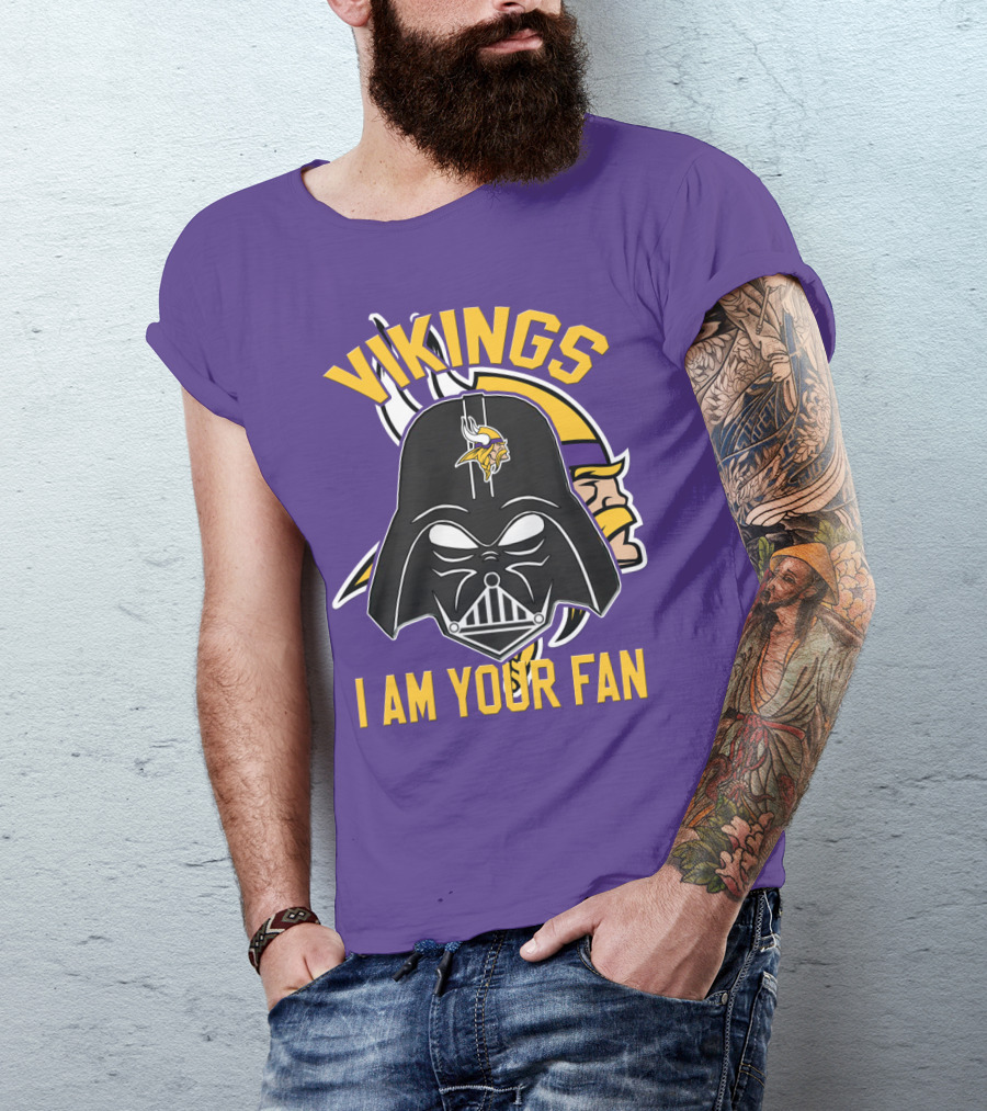 Vikings I Am Your Fan Minnesota Vikings Logo Darth Vader Helmet T-Shirt