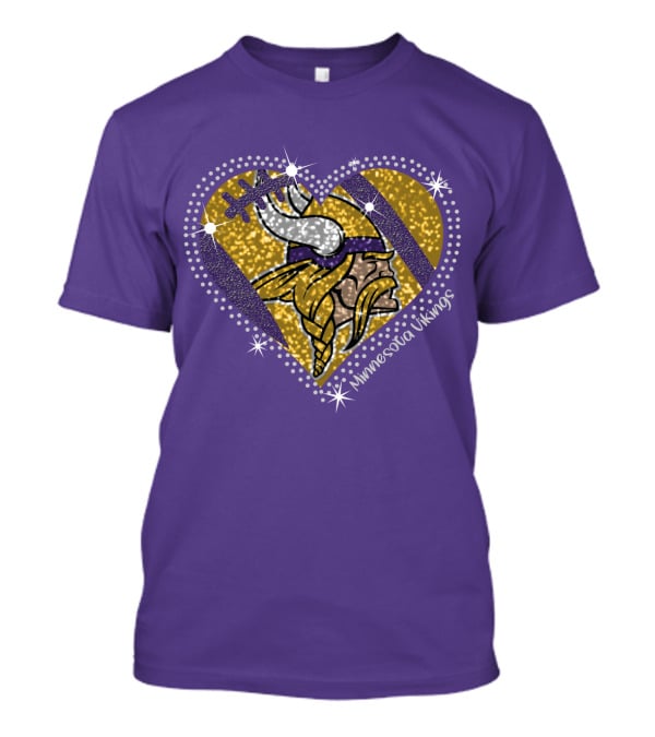 Minnesota Vikings Heart With Iconic Viking T-Shirt