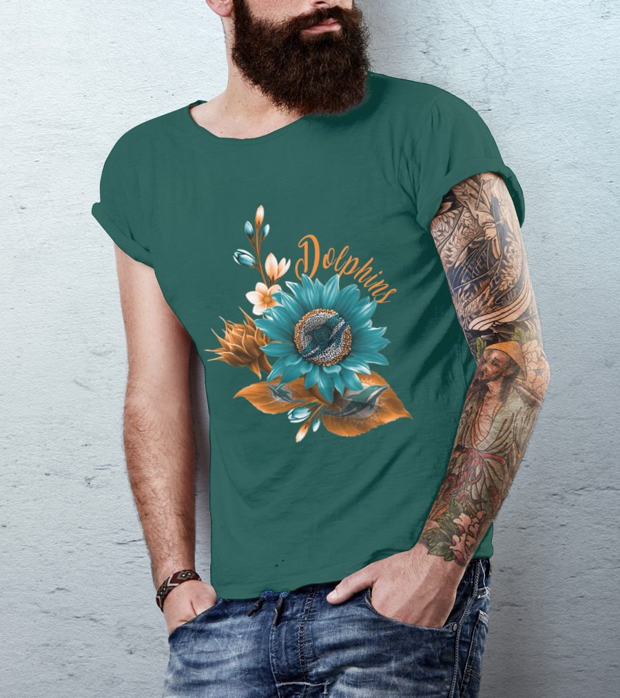 Dolphins Floral Miami Dolphins T-Shirt