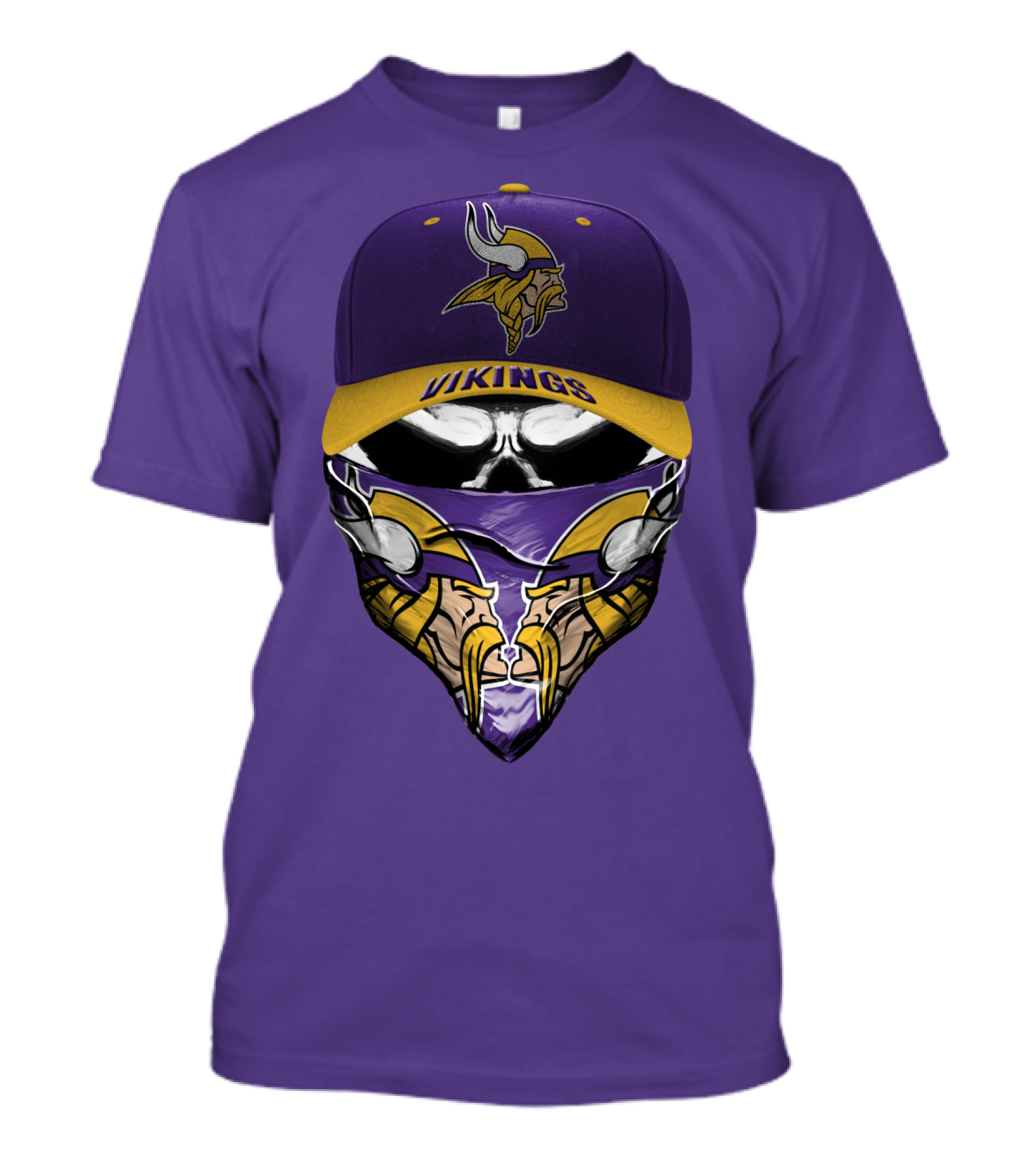 Minnesota Vikings Vikings Logo Hat And Mask Combo T-Shirt