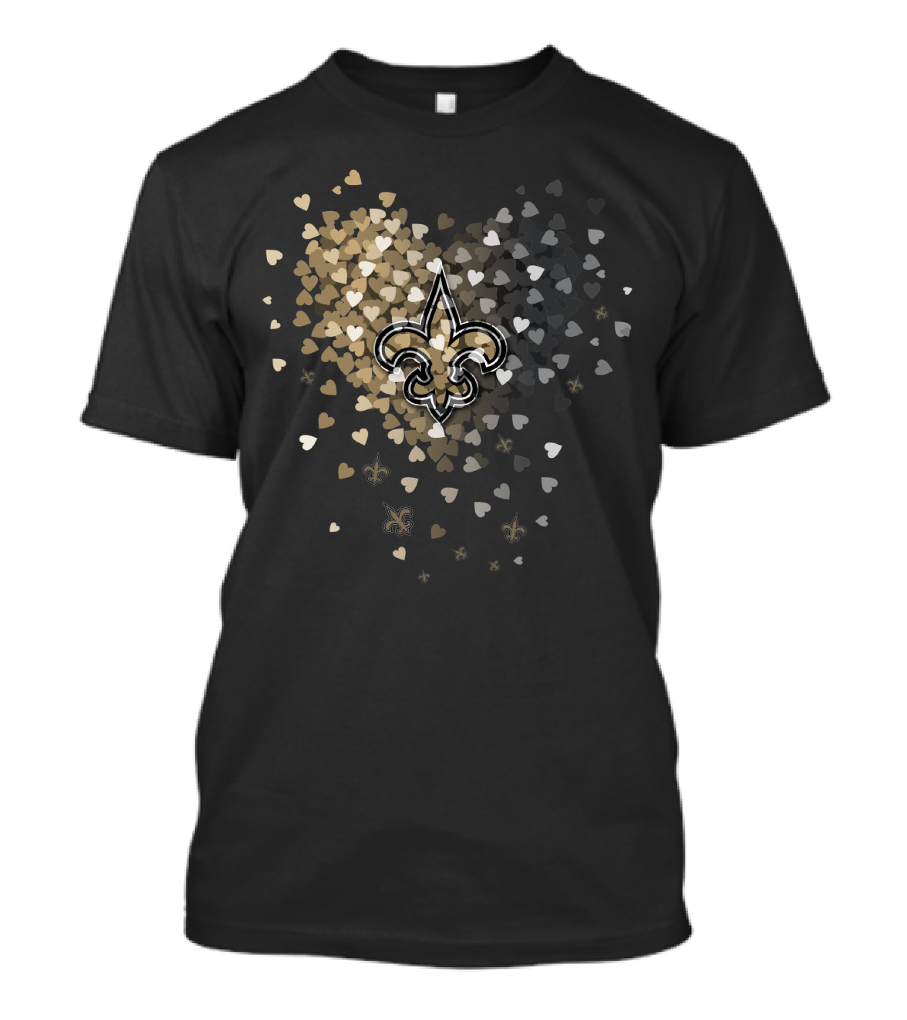 New Orleans Saints Fleur-De-Lis Heart T-Shirt