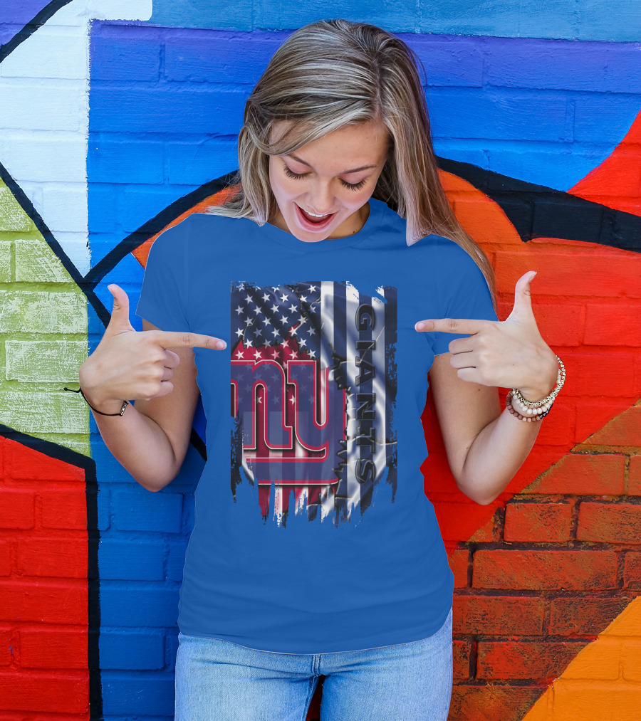 New York Giants American Flag Nfl Team T-Shirt