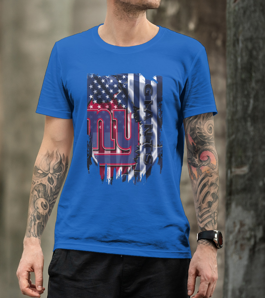New York Giants American Flag Nfl Team T-Shirt