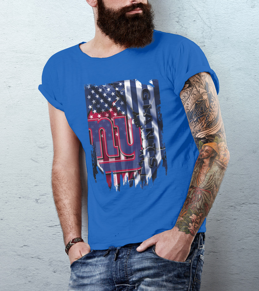 New York Giants American Flag Nfl Team T-Shirt