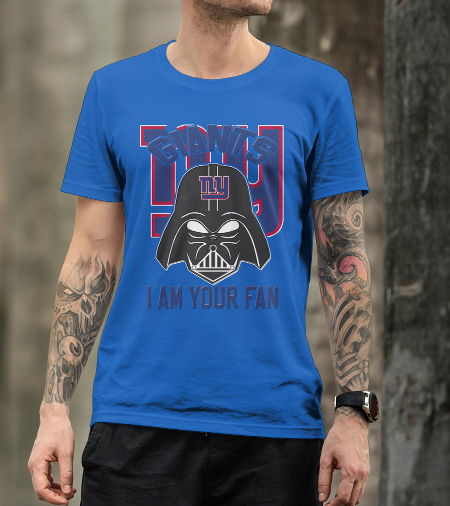 Giants Ny I Am Your Fan Darth Vader Helmet T-Shirt