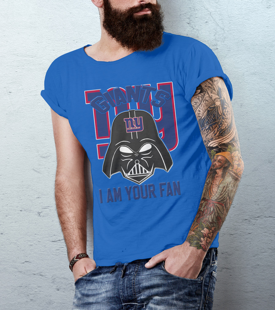 Giants Ny I Am Your Fan Darth Vader Helmet T-Shirt