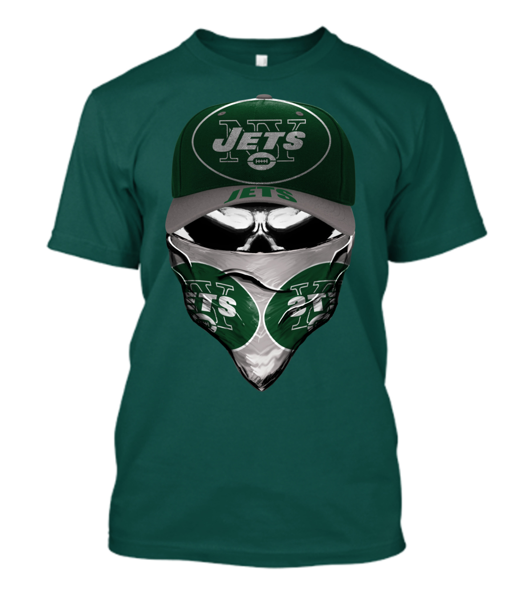 New York Jets Football Fan Mask And Cap Set T-Shirt