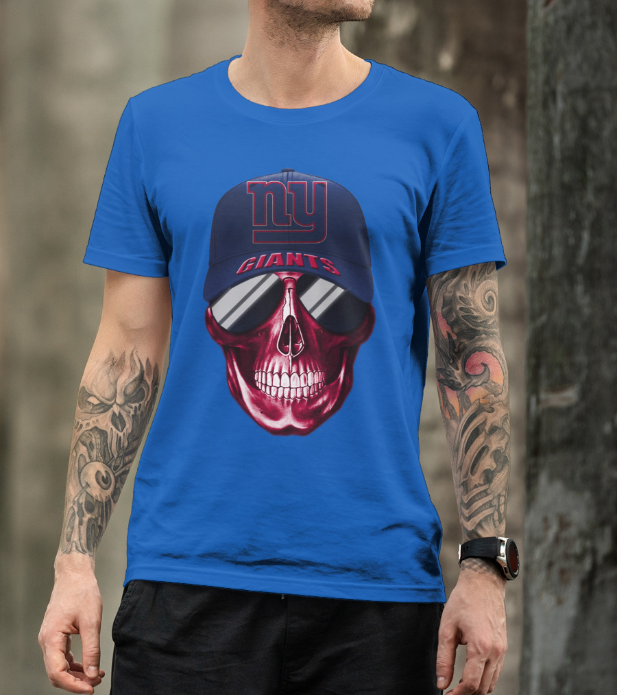 New York Giants Skull Cap T-Shirt