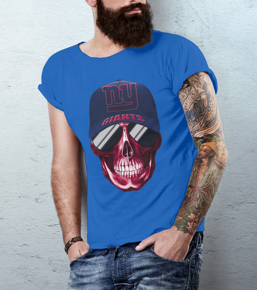 New York Giants Skull Cap T-Shirt