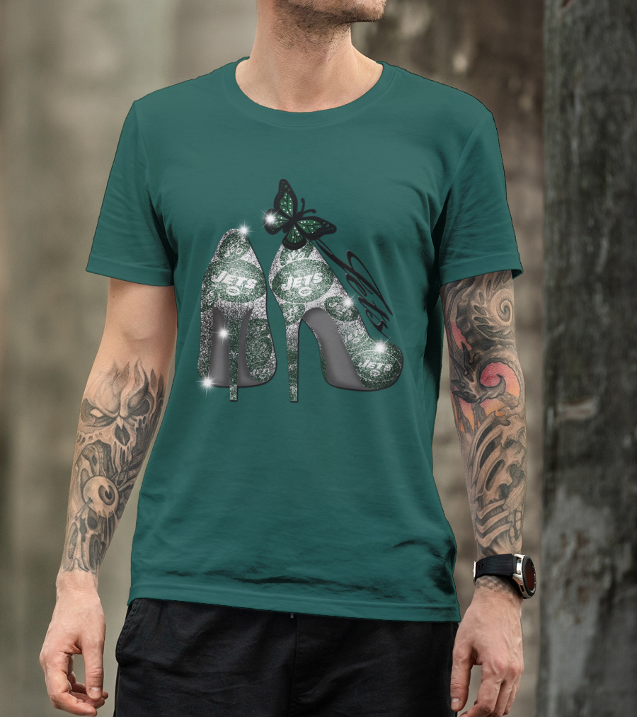 Jets Football High Heels With Butterfly T-Shirt