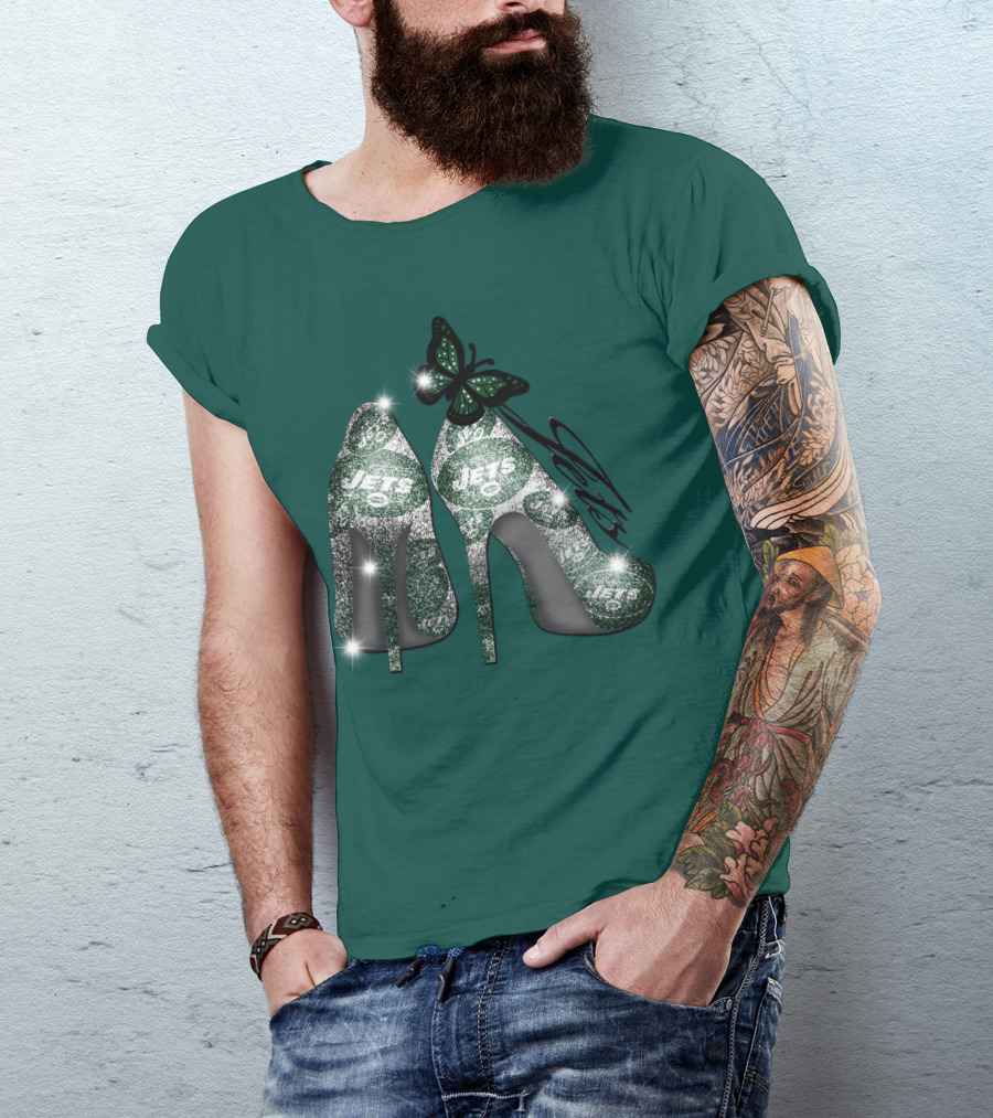 Jets Football High Heels With Butterfly T-Shirt