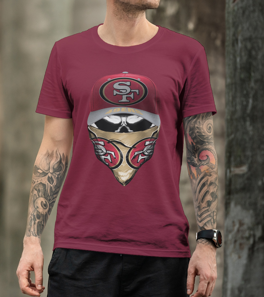 San Francisco 49ers Sf Logo Embroidered Cap And Bandana Combo T-Shirt