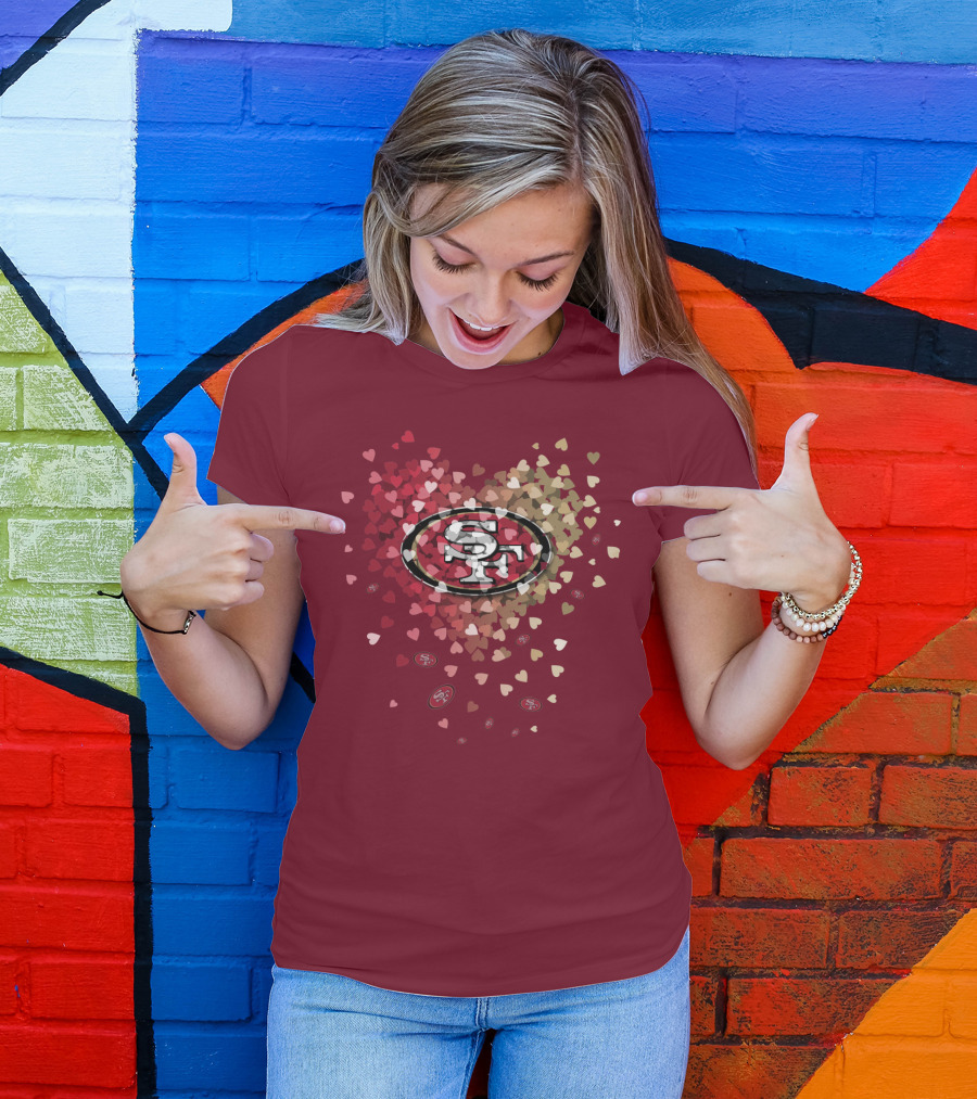 San Francisco 49ers Logo In Heart T-Shirt