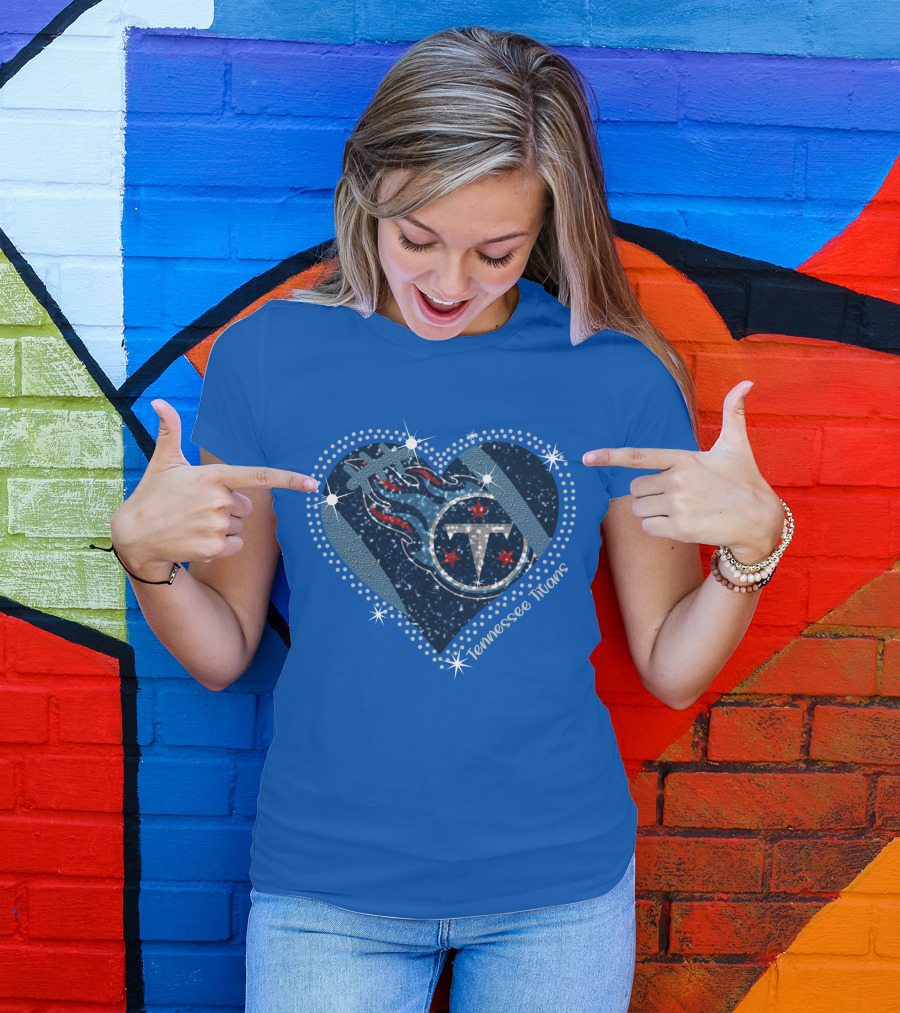 Tennessee Titans Sparkling Heart T-Shirt