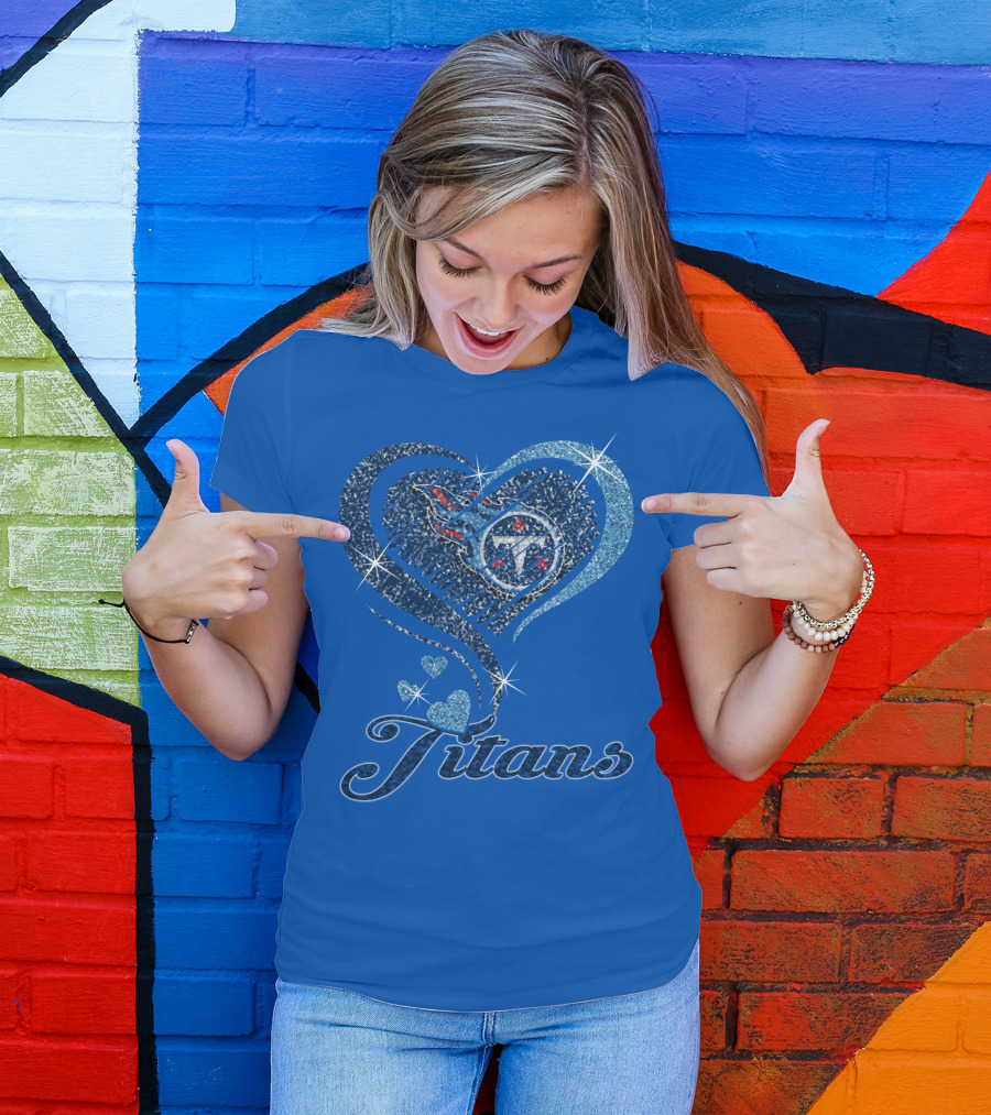 Tennessee Titans Heart Logo And Titans T-Shirt