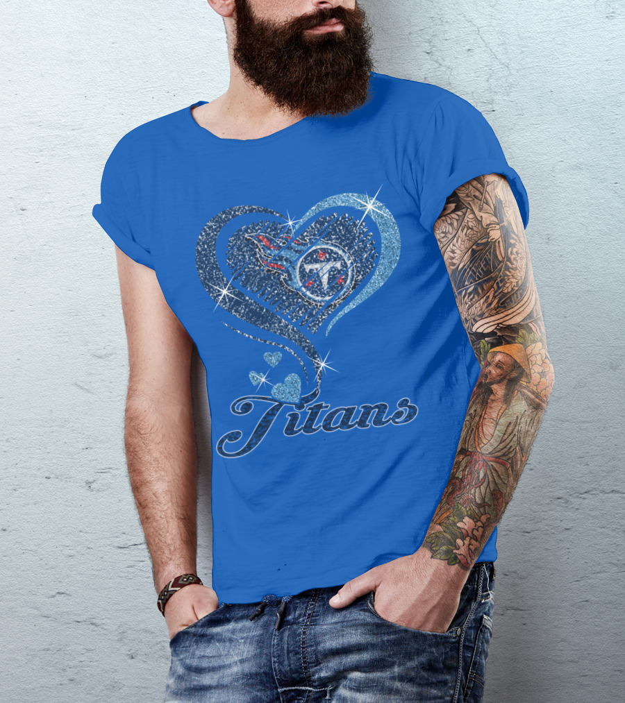 Tennessee Titans Heart Logo And Titans T-Shirt
