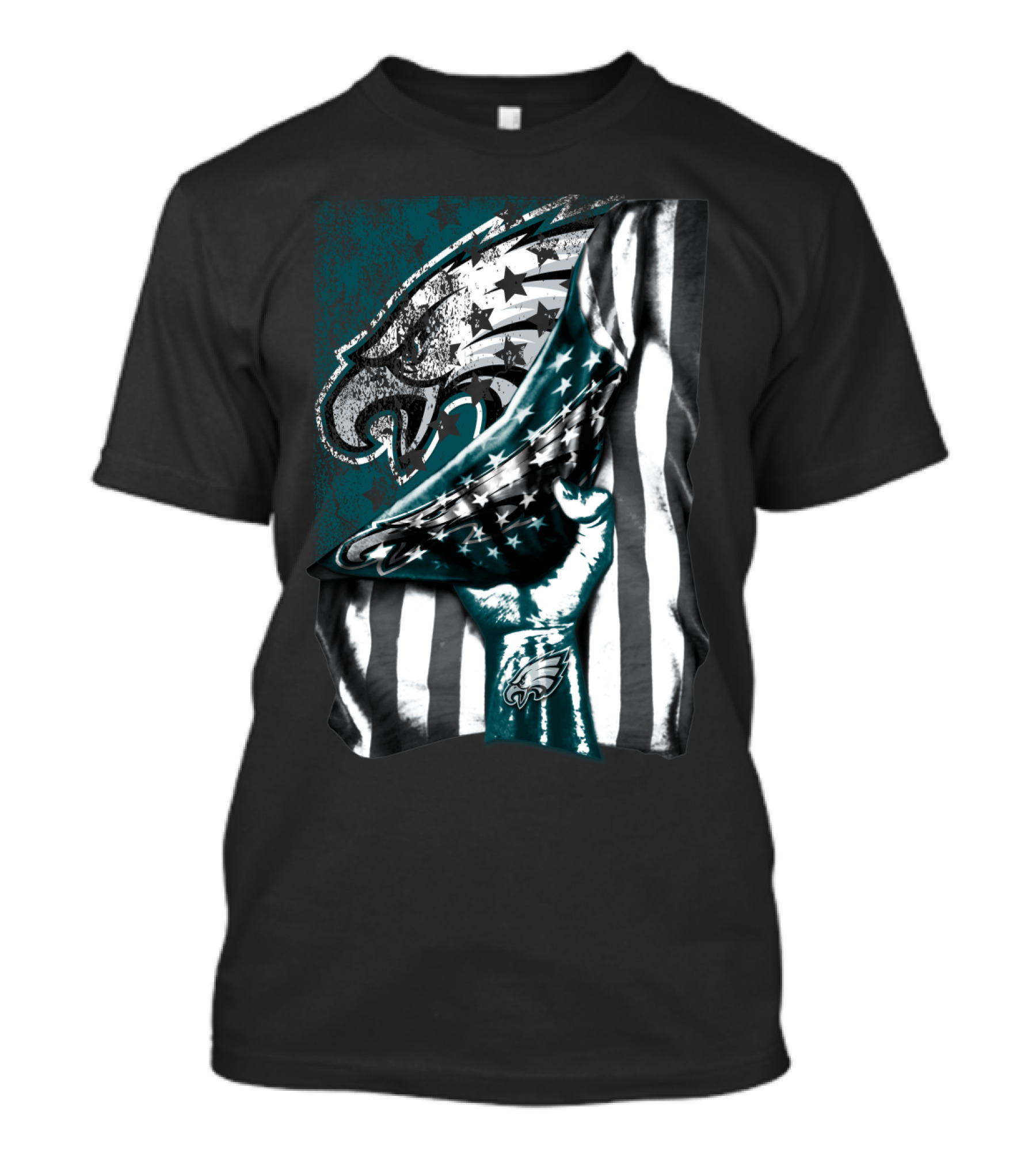 Philadelphia Eagles American Flag Hand Holding T-Shirt