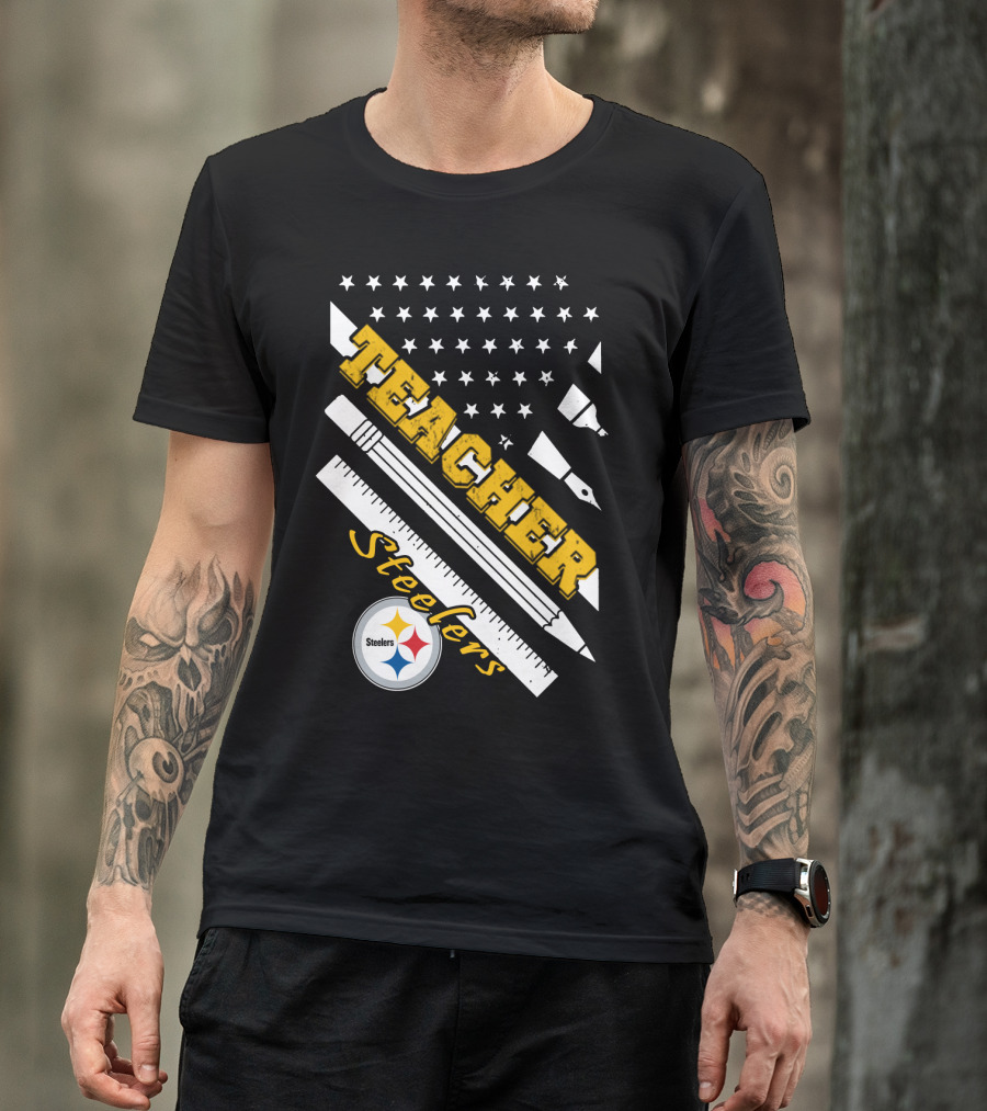 Pittsburgh Steelers Teacher Stars And Supplies T-Shirt