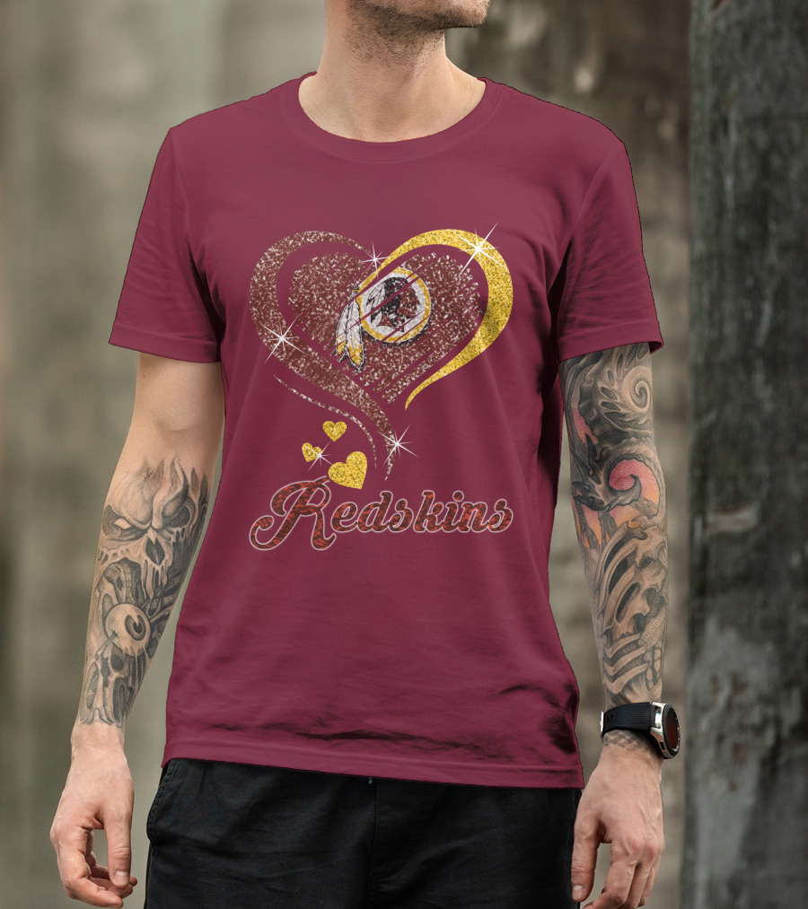 Redskins Heart Gold Football Team T-Shirt