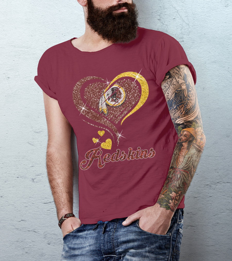 Redskins Heart Gold Football Team T-Shirt
