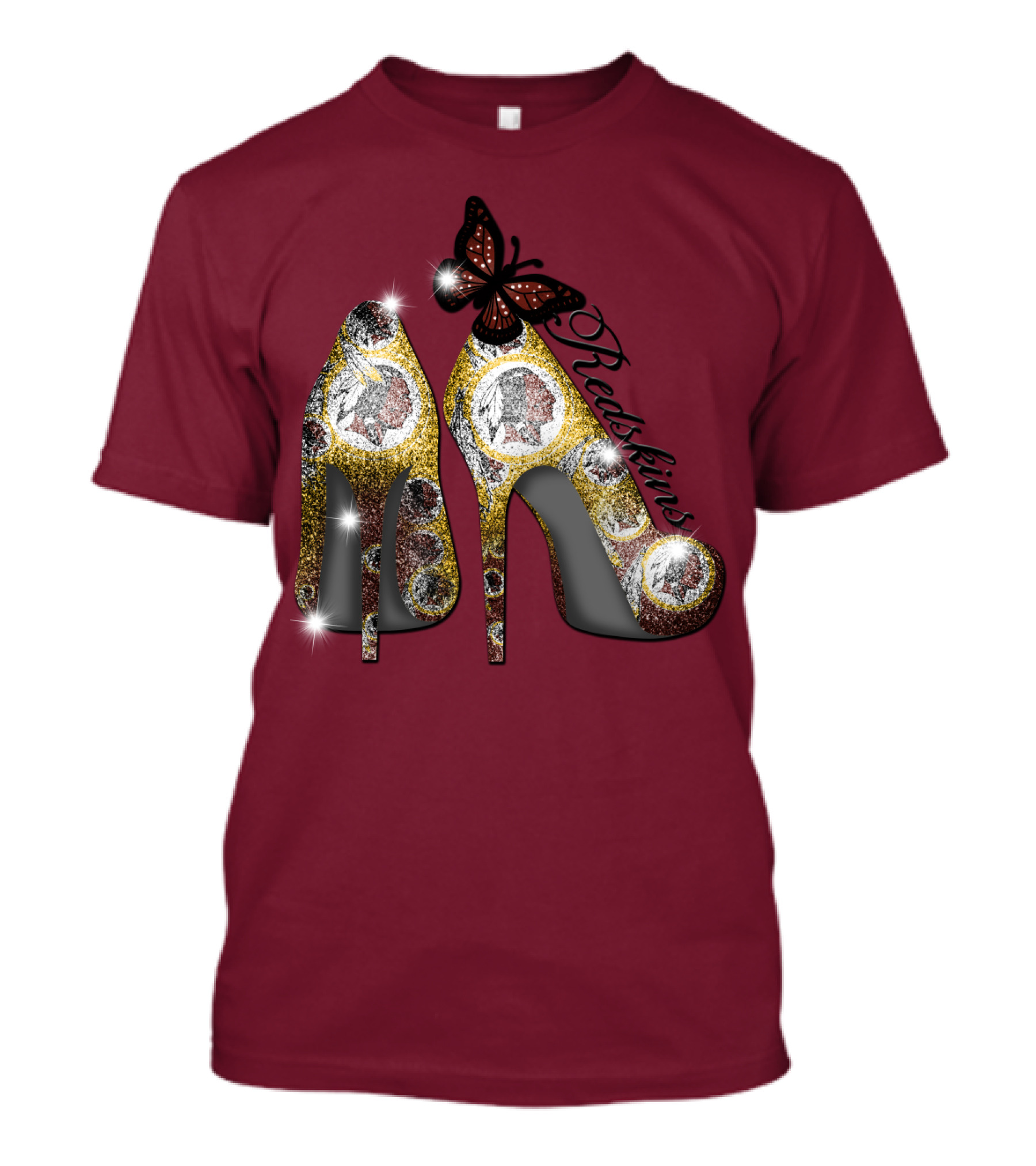 Redskins High Heels And Butterfly Sparkle T-Shirt