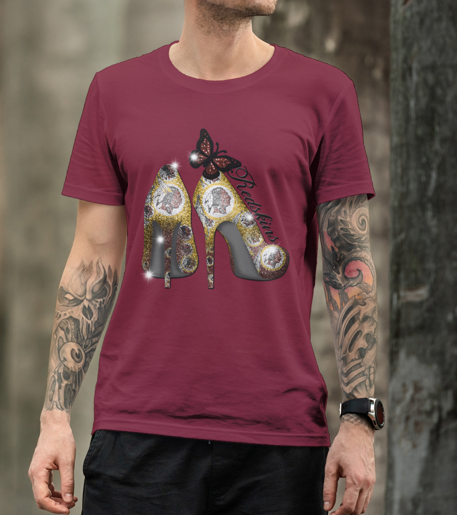 Redskins High Heels And Butterfly Sparkle T-Shirt