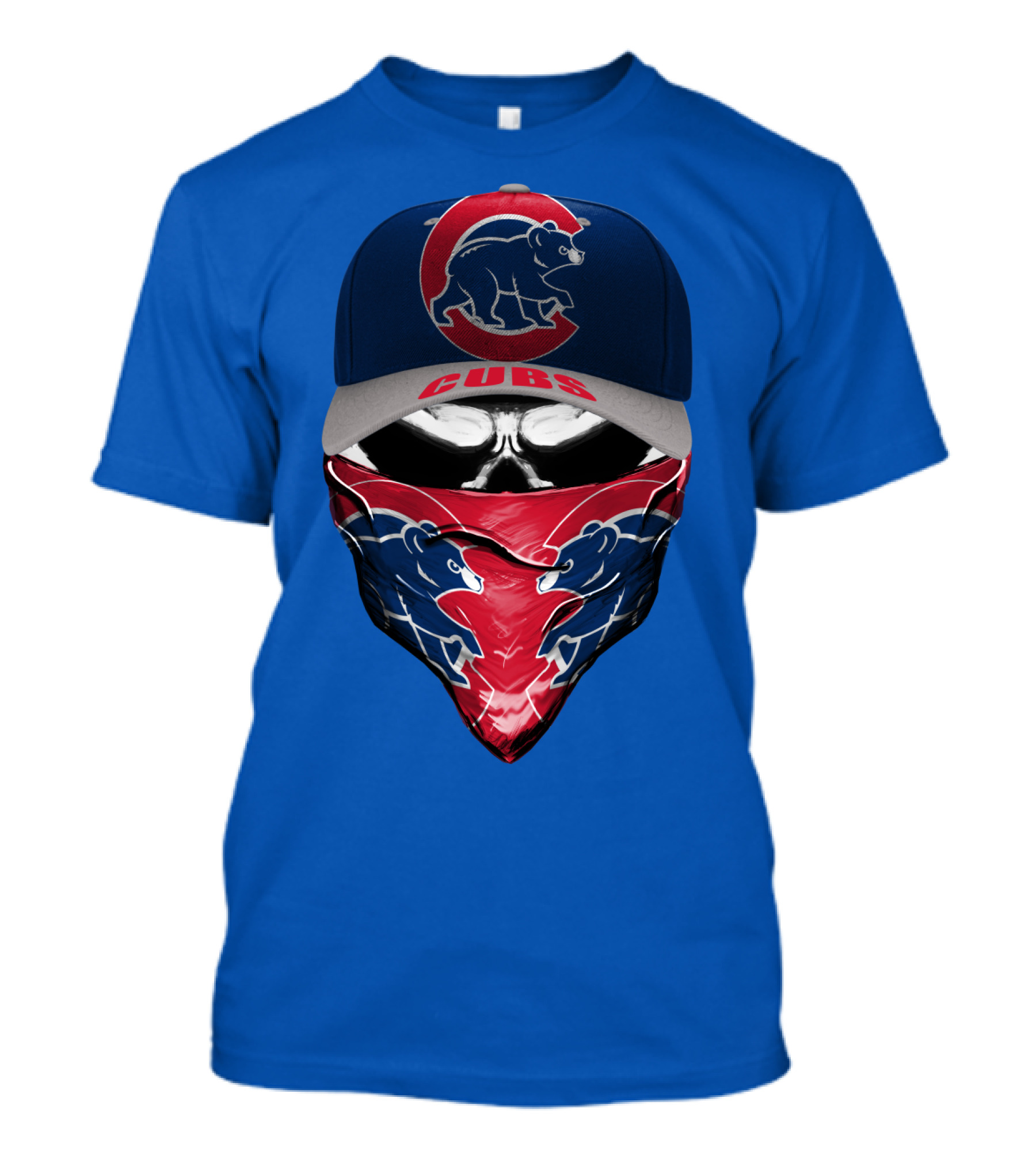 Chicago Cubs Bear Logo Cap And Bandana Combo T-Shirt