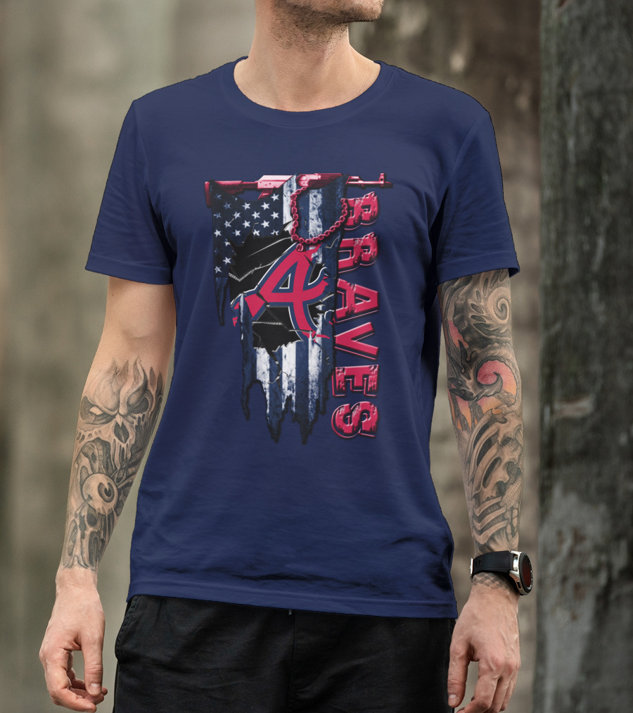 Atlanta Braves Patriotic Logo American Flag T-Shirt