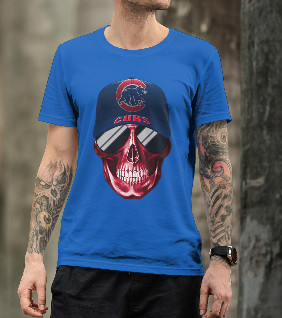 Chicago Cubs Skull Cap T-Shirt