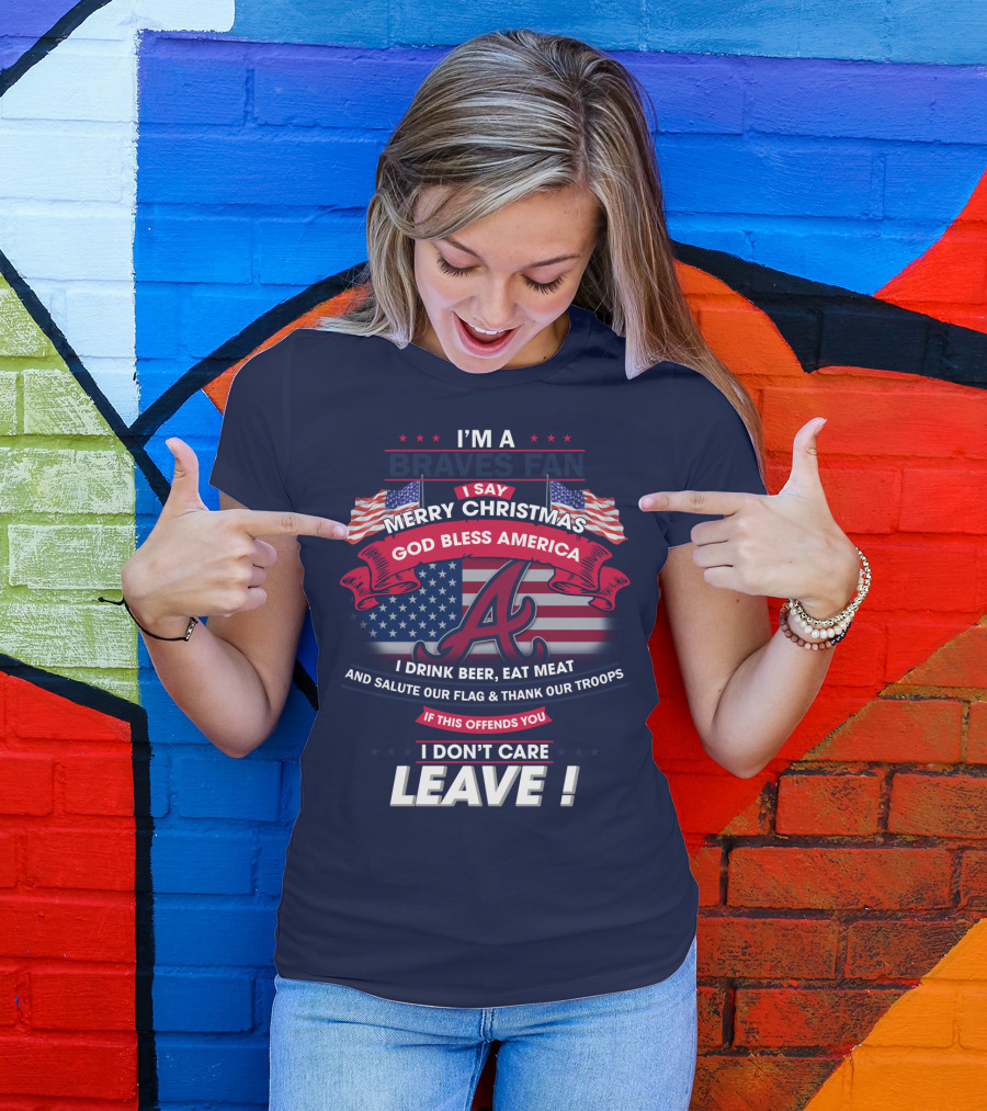 I'm A Braves Fan Merry Christmas God Bless America T-Shirt