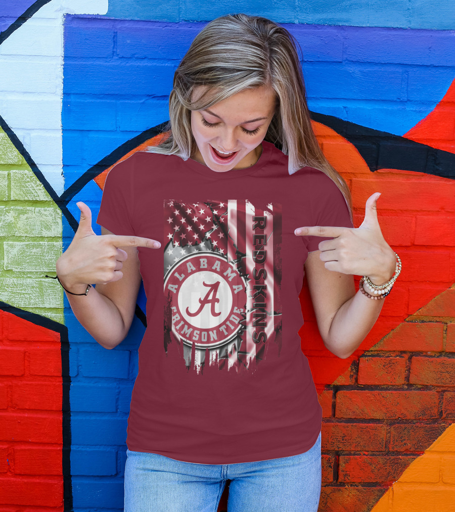 Alabama Crimson Tide Redskins Stars And Stripes T-Shirt